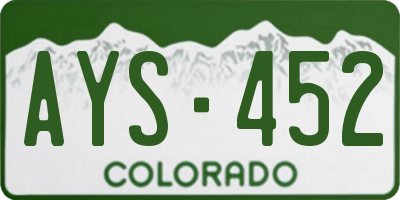 CO license plate AYS452