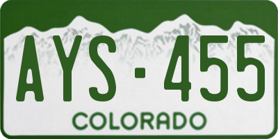 CO license plate AYS455