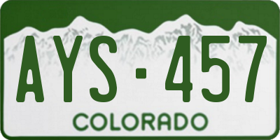 CO license plate AYS457