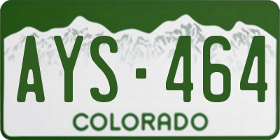 CO license plate AYS464