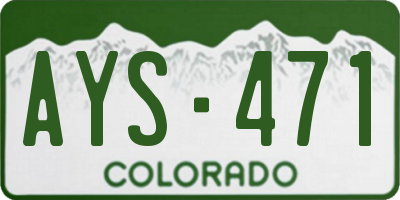 CO license plate AYS471