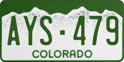 CO license plate AYS479