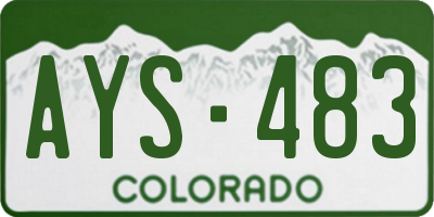 CO license plate AYS483