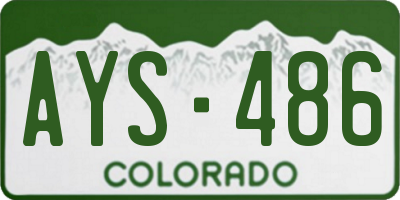 CO license plate AYS486
