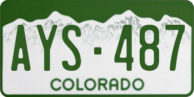 CO license plate AYS487