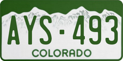 CO license plate AYS493