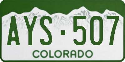 CO license plate AYS507