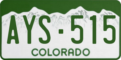 CO license plate AYS515