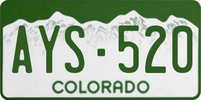 CO license plate AYS520