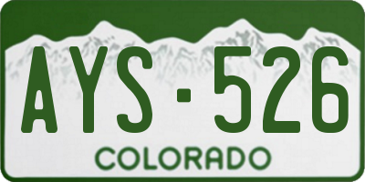 CO license plate AYS526