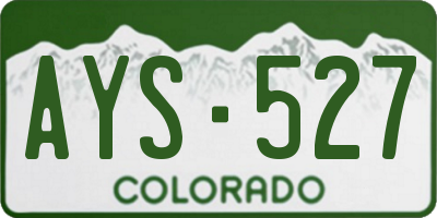 CO license plate AYS527