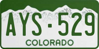 CO license plate AYS529