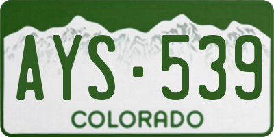 CO license plate AYS539