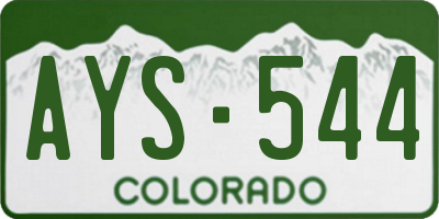 CO license plate AYS544