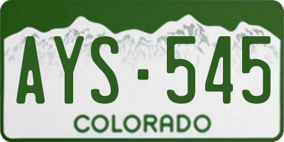 CO license plate AYS545