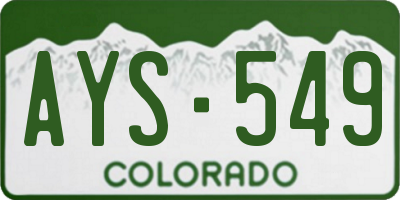 CO license plate AYS549