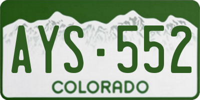 CO license plate AYS552