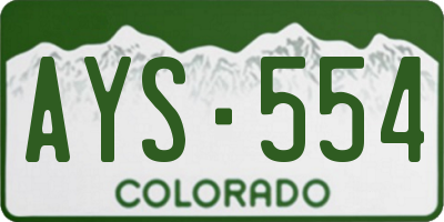 CO license plate AYS554