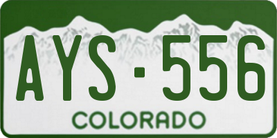 CO license plate AYS556