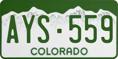 CO license plate AYS559