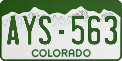 CO license plate AYS563