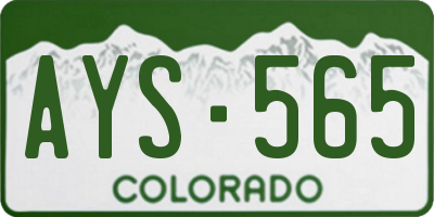 CO license plate AYS565