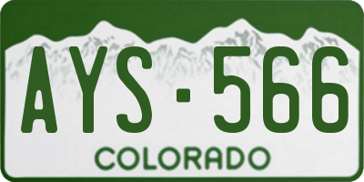 CO license plate AYS566