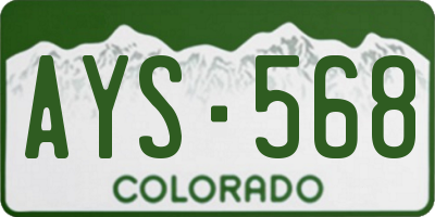 CO license plate AYS568