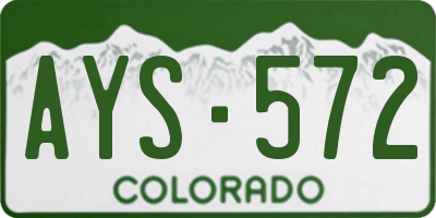 CO license plate AYS572