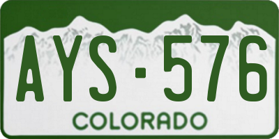 CO license plate AYS576