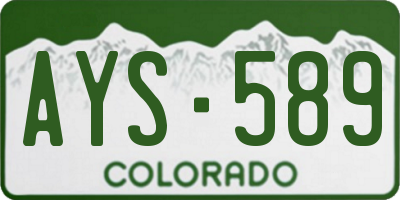 CO license plate AYS589