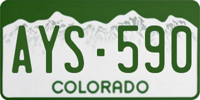 CO license plate AYS590