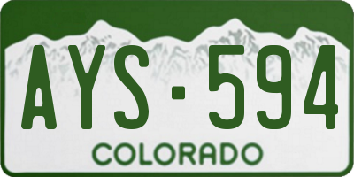 CO license plate AYS594