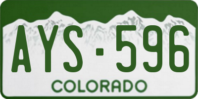 CO license plate AYS596