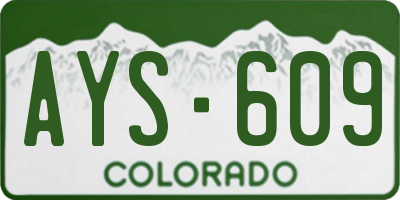 CO license plate AYS609