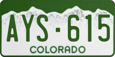 CO license plate AYS615