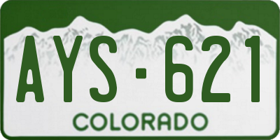 CO license plate AYS621