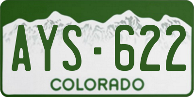 CO license plate AYS622