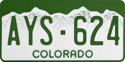 CO license plate AYS624