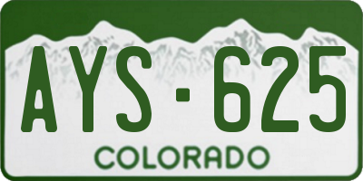 CO license plate AYS625