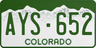 CO license plate AYS652