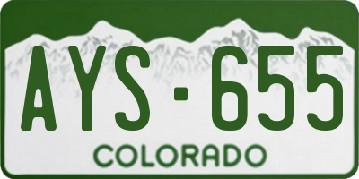 CO license plate AYS655