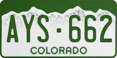 CO license plate AYS662