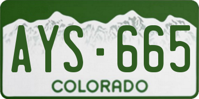 CO license plate AYS665