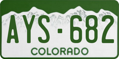 CO license plate AYS682