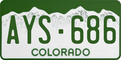 CO license plate AYS686