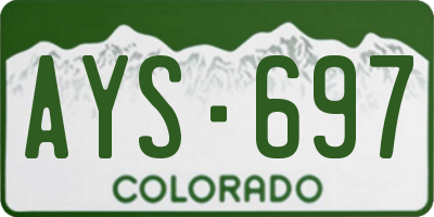 CO license plate AYS697