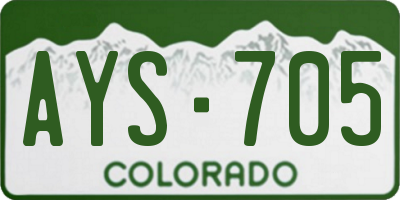 CO license plate AYS705