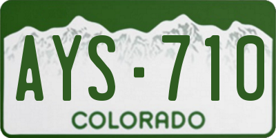 CO license plate AYS710