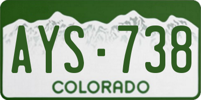 CO license plate AYS738